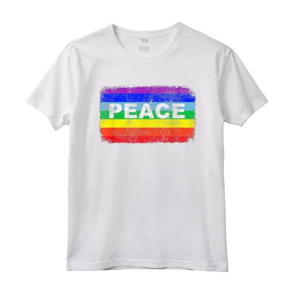 Pace Simbolo Bandiera Colori no Guerra Arcobaleno - Peace War Maglietta Vintage - Ideale come Regalo per Compleanno o Feste