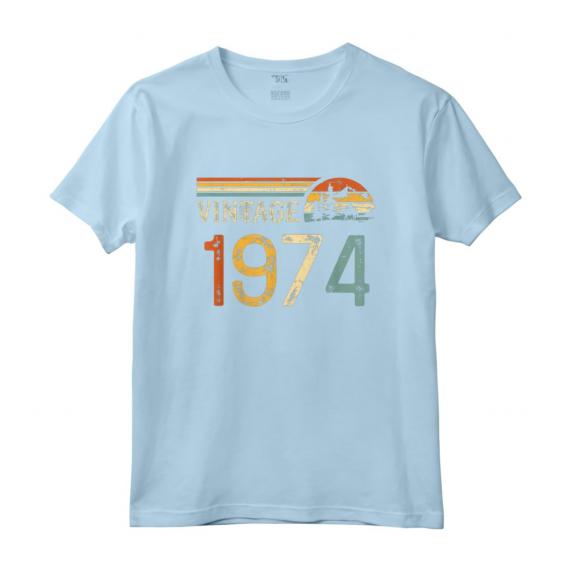 Vintage 1974 Compleanno Uomo - Maglietta Regalo Anno 1974 - Idea Originale per Papà e Mamma Nati nel 1974
