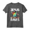 Jesus Raves DJ Rave Techno EDM Party Festival Giradischi Maglietta - Ideale per Festival EDM e Rave