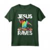 Jesus Raves DJ Rave Techno EDM Party Festival Giradischi Maglietta - Ideale per Festival EDM e Rave