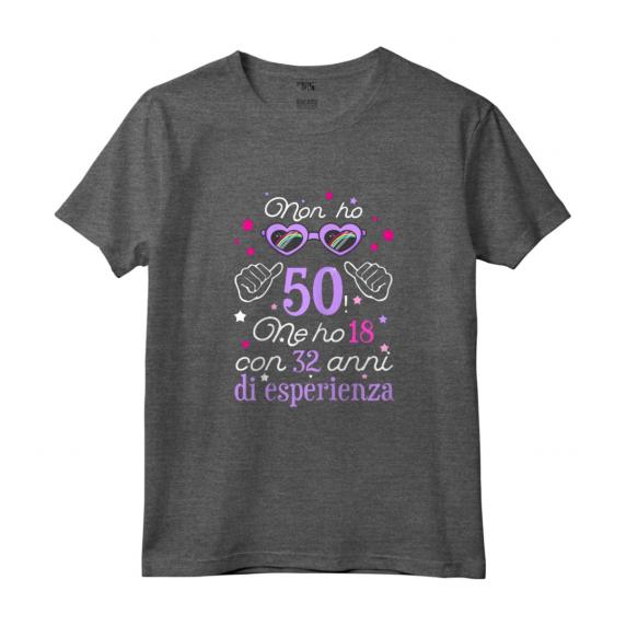 Donna 50 Compleanno Donna Divertente Regalo Vintage Anni 50 Maglietta - Non ho 50 ne ho 18 con 32 anni di esperienza - Ideale per Madre, Mamma, Zia, Sorella e Moglie