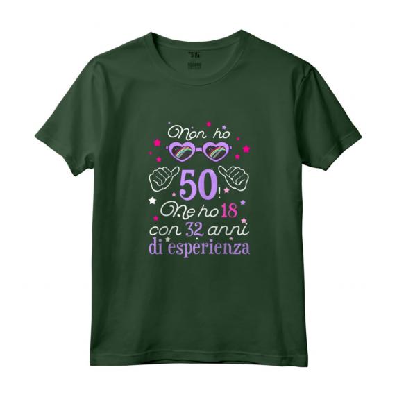 Donna 50 Compleanno Donna Divertente Regalo Vintage Anni 50 Maglietta - Non ho 50 ne ho 18 con 32 anni di esperienza - Ideale per Madre, Mamma, Zia, Sorella e Moglie