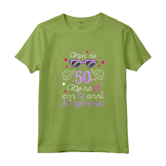 Donna 50 Compleanno Donna Divertente Regalo Vintage Anni 50 Maglietta - Non ho 50 ne ho 18 con 32 anni di esperienza - Ideale per Madre, Mamma, Zia, Sorella e Moglie