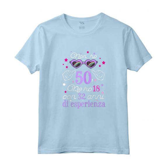 Donna 50 Compleanno Donna Divertente Regalo Vintage Anni 50 Maglietta - Non ho 50 ne ho 18 con 32 anni di esperienza - Ideale per Madre, Mamma, Zia, Sorella e Moglie