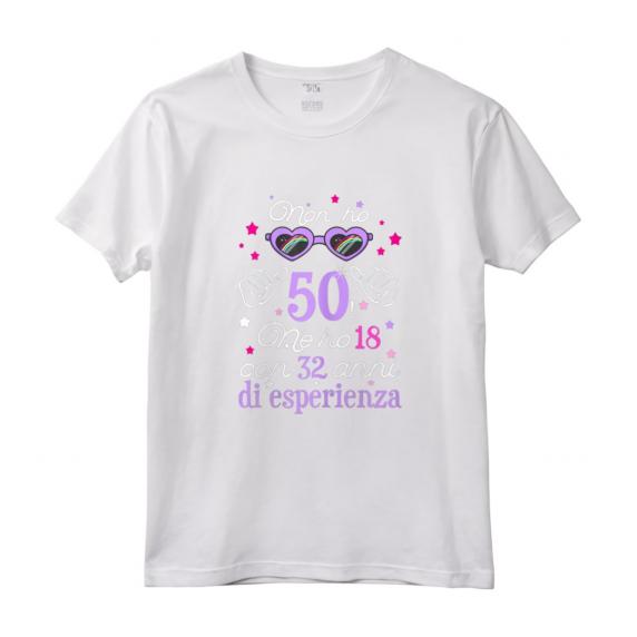Donna 50 Compleanno Donna Divertente Regalo Vintage Anni 50 Maglietta - Non ho 50 ne ho 18 con 32 anni di esperienza - Ideale per Madre, Mamma, Zia, Sorella e Moglie