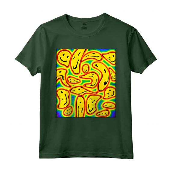 Kidcore Aesthetic Facce Sorridenti Distorsione del Viso Maglietta - Nostalgic 80s 90s Retro Aesthetic Clothes for Soft Girls and Boys