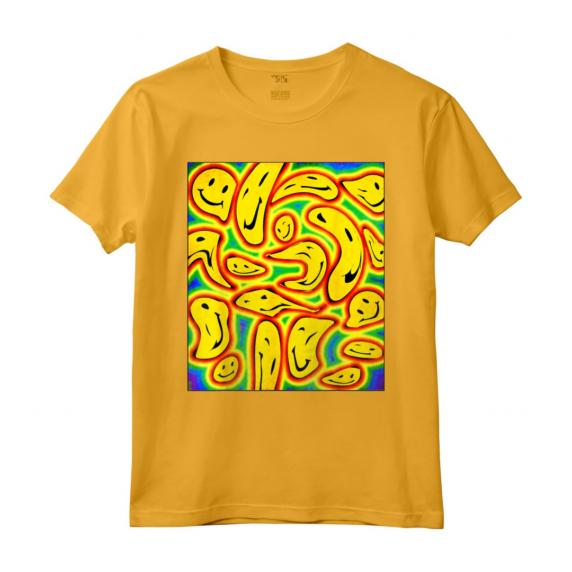 Kidcore Aesthetic Facce Sorridenti Distorsione del Viso Maglietta - Nostalgic 80s 90s Retro Aesthetic Clothes for Soft Girls and Boys