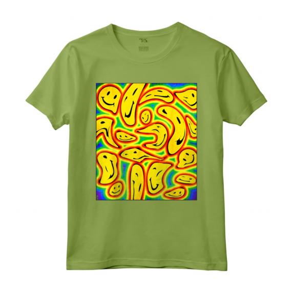 Kidcore Aesthetic Facce Sorridenti Distorsione del Viso Maglietta - Nostalgic 80s 90s Retro Aesthetic Clothes for Soft Girls and Boys