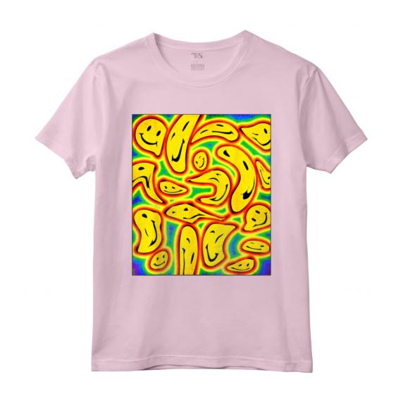 Kidcore Aesthetic Facce Sorridenti Distorsione del Viso Maglietta - Nostalgic 80s 90s Retro Aesthetic Clothes for Soft Girls and Boys