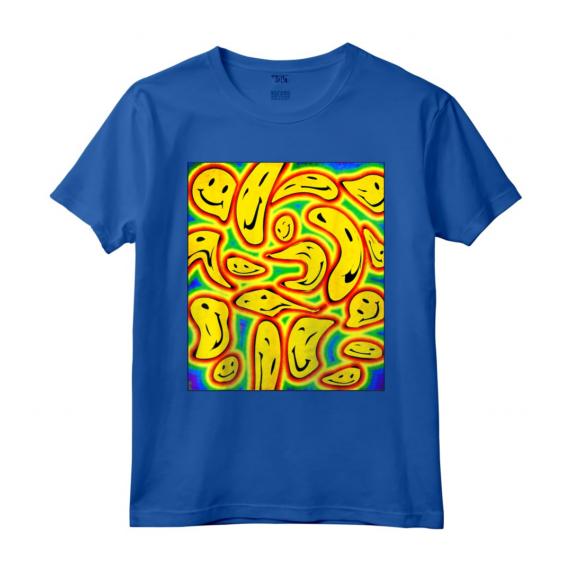 Kidcore Aesthetic Facce Sorridenti Distorsione del Viso Maglietta - Nostalgic 80s 90s Retro Aesthetic Clothes for Soft Girls and Boys