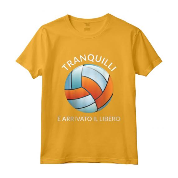 Pallavolo Volley Libero Meme Divertente Maglietta - Tranquilli è arrivato il libero pallavolista - Ideale per gli Appassionati di Pallavolo
