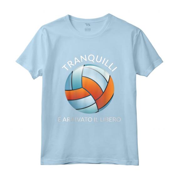 Pallavolo Volley Libero Meme Divertente Maglietta - Tranquilli è arrivato il libero pallavolista - Ideale per gli Appassionati di Pallavolo