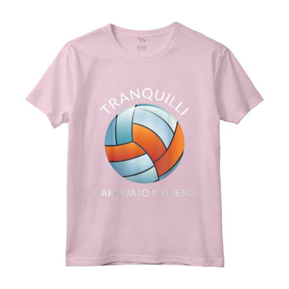 Pallavolo Volley Libero Meme Divertente Maglietta - Tranquilli è arrivato il libero pallavolista - Ideale per gli Appassionati di Pallavolo