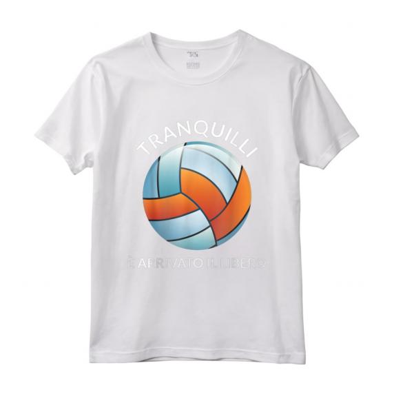 Pallavolo Volley Libero Meme Divertente Maglietta - Tranquilli è arrivato il libero pallavolista - Ideale per gli Appassionati di Pallavolo