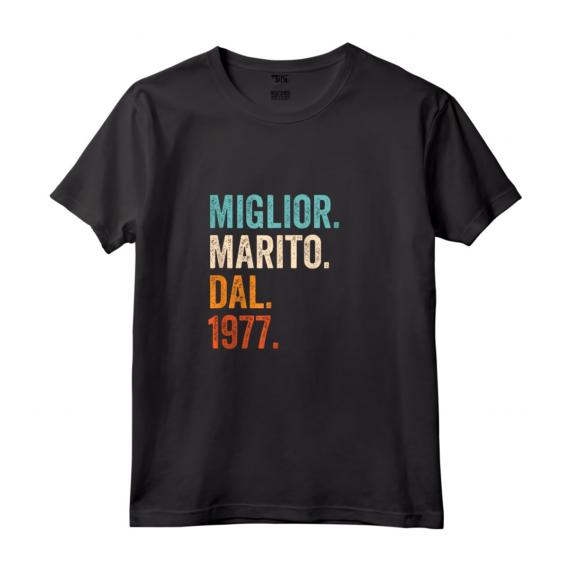 Miglior Marito Dal 1977 | 47 Anniversario Matrimonio Maglietta - Regalo Vintage per Marito - Idea Originale per Anniversario