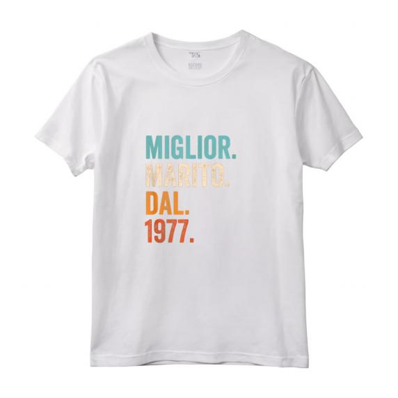 Miglior Marito Dal 1977 | 47 Anniversario Matrimonio Maglietta - Regalo Vintage per Marito - Idea Originale per Anniversario