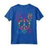 Fiore Potere Hippie Costume Love Pace anni '60 '70 Retrò Maglietta - Costume per Carnevale Retro con Motivi Flower Power Love Peace
