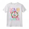 Fiore Potere Hippie Costume Love Pace anni '60 '70 Retrò Maglietta - Costume per Carnevale Retro con Motivi Flower Power Love Peace