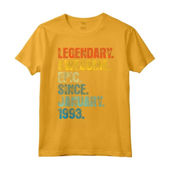 Maglietta Retrò Leggendaria dal Gennaio 1993 - 30° Anniversario Compleanno Vintage - Design Epico e Invecchiato