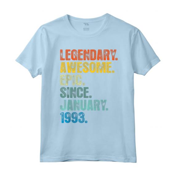 Maglietta Retrò Leggendaria dal Gennaio 1993 - 30° Anniversario Compleanno Vintage - Design Epico e Invecchiato
