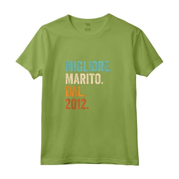 Migliore Marito Dal 2012 - Maglietta Anniversario 12° Matrimonio - Regalo Vintage Retro per il Marito