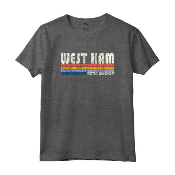 Retro Vintage 70s 80s Style West Ham, Regno Unito Maglietta - Design Hipster Britannico - Perfetto per i Fan di Calcio