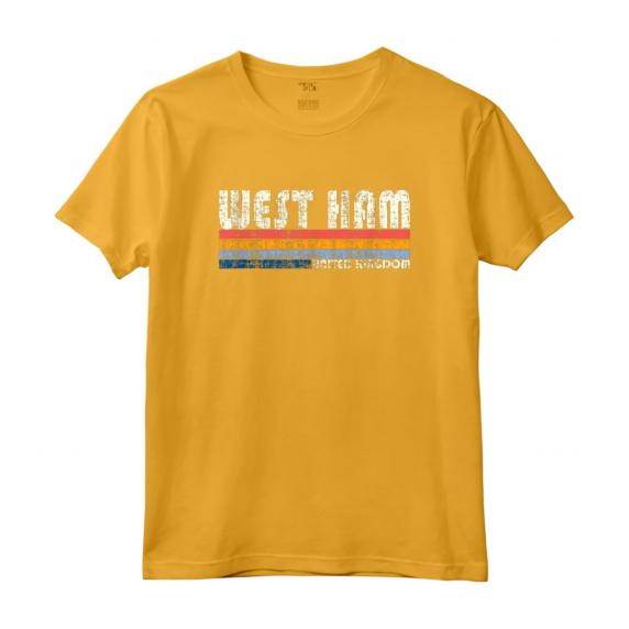 Retro Vintage 70s 80s Style West Ham, Regno Unito Maglietta - Design Hipster Britannico - Perfetto per i Fan di Calcio