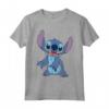 HapTiger Lilo & Stitch Simple Stitch Stance Maglietta - Officially Licensed Apparel with Ohana Quote - Buy Online Now!