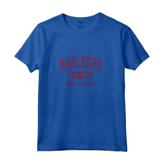 Marlboro New Jersey NJ - Design Vintage Sportivo Rosso - Felpa con Cappuccio per Mostrare l'Orgoglio della Città Natale