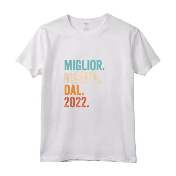 Miglior Marito Dal 2022 - Maglietta Anni 2 Anniversario Matrimonio - Idea Regalo Vintage Retro
