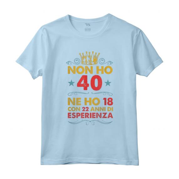Anni 40 Compleanno Donna Uomo Vintage Divertente - Regalo Maglietta per il 40 Compleanno - Non ho 40 ne ho 18 con 22 anni di esperienza