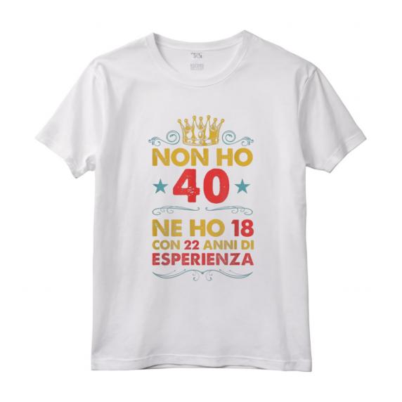 Anni 40 Compleanno Donna Uomo Vintage Divertente - Regalo Maglietta per il 40 Compleanno - Non ho 40 ne ho 18 con 22 anni di esperienza