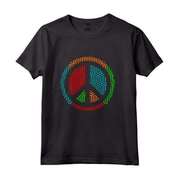 T-shirt Anni '70 con Simbolo della Pace - Maglia a Manica - Ideale come Regalo per Amanti della Moda Vintage e Simboli di Pace