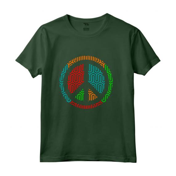 T-shirt Anni '70 con Simbolo della Pace - Maglia a Manica - Ideale come Regalo per Amanti della Moda Vintage e Simboli di Pace