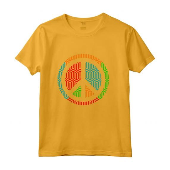 T-shirt Anni '70 con Simbolo della Pace - Maglia a Manica - Ideale come Regalo per Amanti della Moda Vintage e Simboli di Pace
