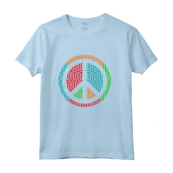 T-shirt Anni '70 con Simbolo della Pace - Maglia a Manica - Ideale come Regalo per Amanti della Moda Vintage e Simboli di Pace