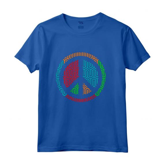 T-shirt Anni '70 con Simbolo della Pace - Maglia a Manica - Ideale come Regalo per Amanti della Moda Vintage e Simboli di Pace