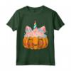 Halloween Ringraziamento - Carino Unicorno Zucca Maglietta per Bambini, Ragazze e Donne - Idea Regalo per Halloween