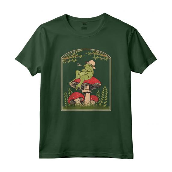 Cottagecore Rana Estetica Goblincore Fungo - Maglietta con Stampa di Rane e Funghi - Ideale per Amanti della Natura e dell'estetica Goblincore