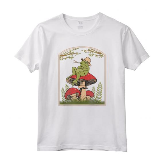 Cottagecore Rana Estetica Goblincore Fungo - Maglietta con Stampa di Rane e Funghi - Ideale per Amanti della Natura e dell'estetica Goblincore
