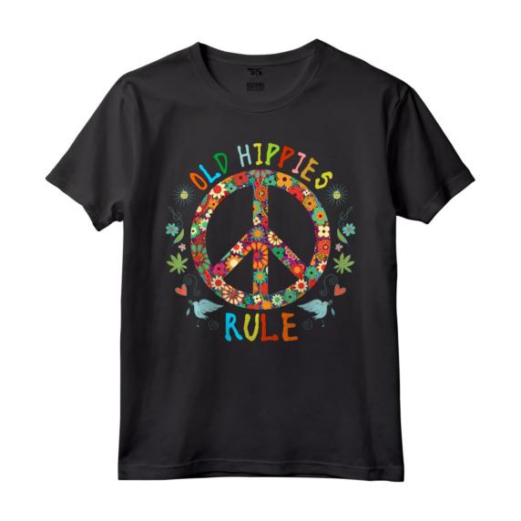 Vecchio Hippies Vintage Retro Costume Hippy Girasole Maglietta - Regalo Fantastico per Amanti dello Stile Hippie e Vintage
