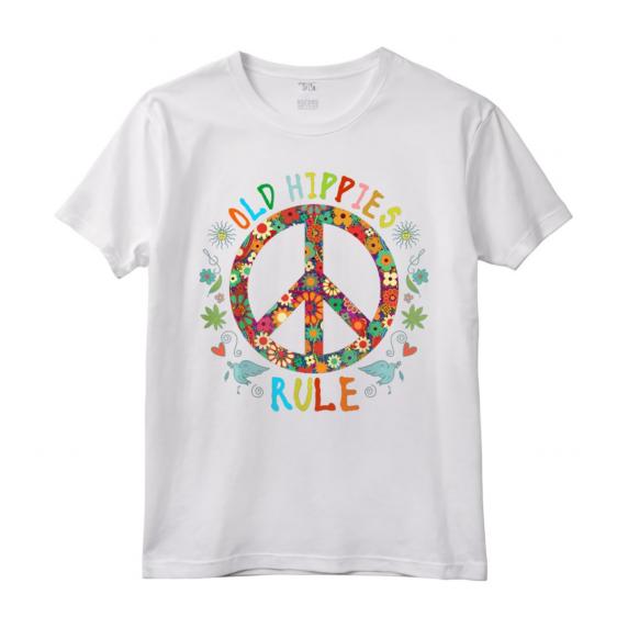 Vecchio Hippies Vintage Retro Costume Hippy Girasole Maglietta - Regalo Fantastico per Amanti dello Stile Hippie e Vintage
