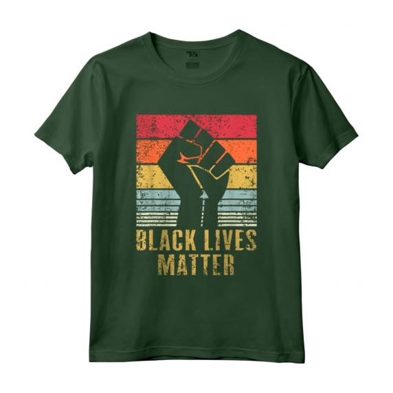 HapTiger Protest Black Fist Vintage Retro Maglietta - Support BLM Black Lives Matter Movement - Stand Against Injustice and Police Brutality