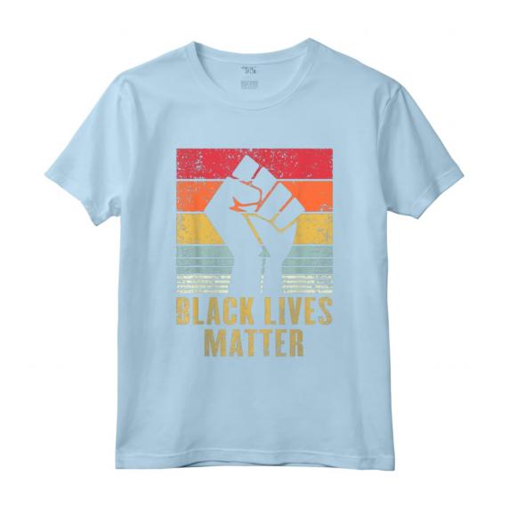 HapTiger Protest Black Fist Vintage Retro Maglietta - Support BLM Black Lives Matter Movement - Stand Against Injustice and Police Brutality