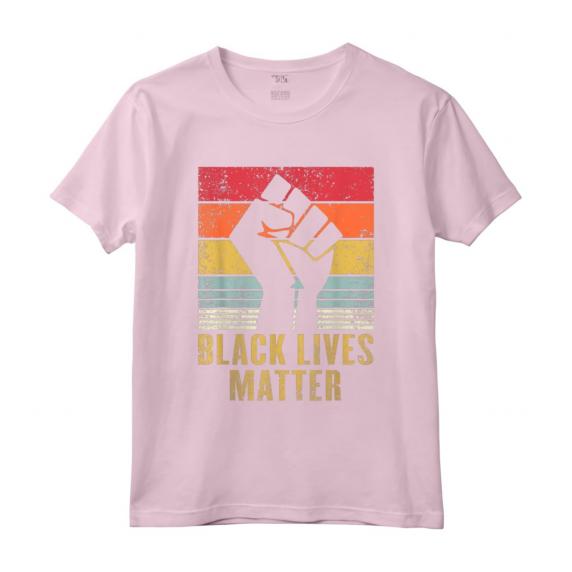 HapTiger Protest Black Fist Vintage Retro Maglietta - Support BLM Black Lives Matter Movement - Stand Against Injustice and Police Brutality
