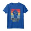 HapTiger Protest Black Fist Vintage Retro Maglietta - Support BLM Black Lives Matter Movement - Stand Against Injustice and Police Brutality