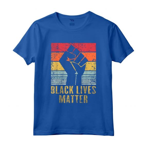 HapTiger Protest Black Fist Vintage Retro Maglietta - Support BLM Black Lives Matter Movement - Stand Against Injustice and Police Brutality