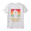 HapTiger Protest Black Fist Vintage Retro Maglietta - Support BLM Black Lives Matter Movement - Stand Against Injustice and Police Brutality