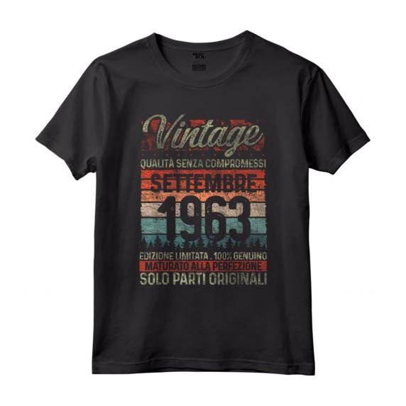Settembre 1963 Vintage - Maglia 61 Compleanno Anni Uomo Donna - Regalo Compleanno 1963 Design Retro Vintage - Edizione Limitata