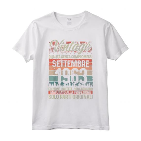 Settembre 1963 Vintage - Maglia 61 Compleanno Anni Uomo Donna - Regalo Compleanno 1963 Design Retro Vintage - Edizione Limitata